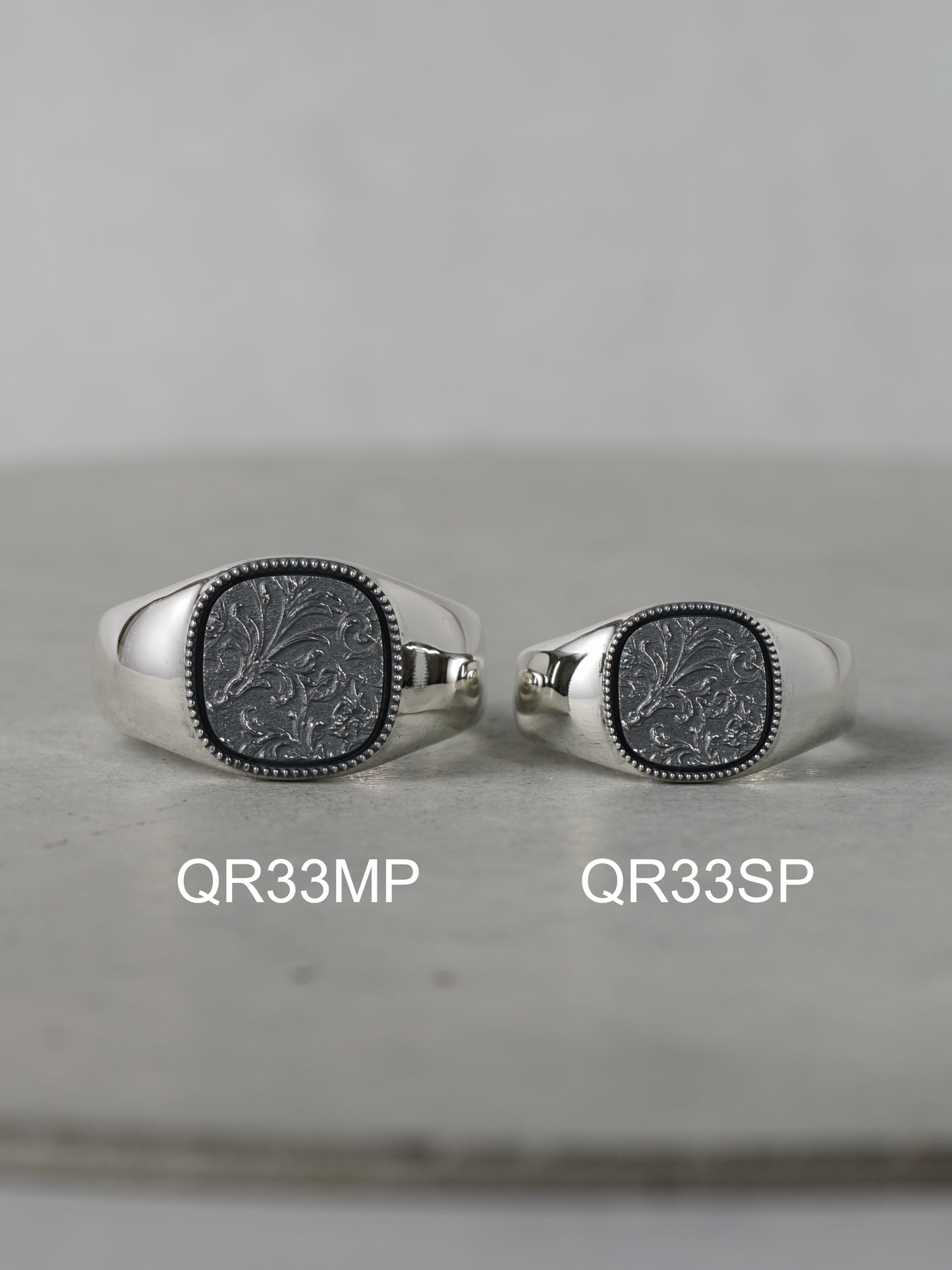 QR33SP Scroll Signet Ring S Polish ver.